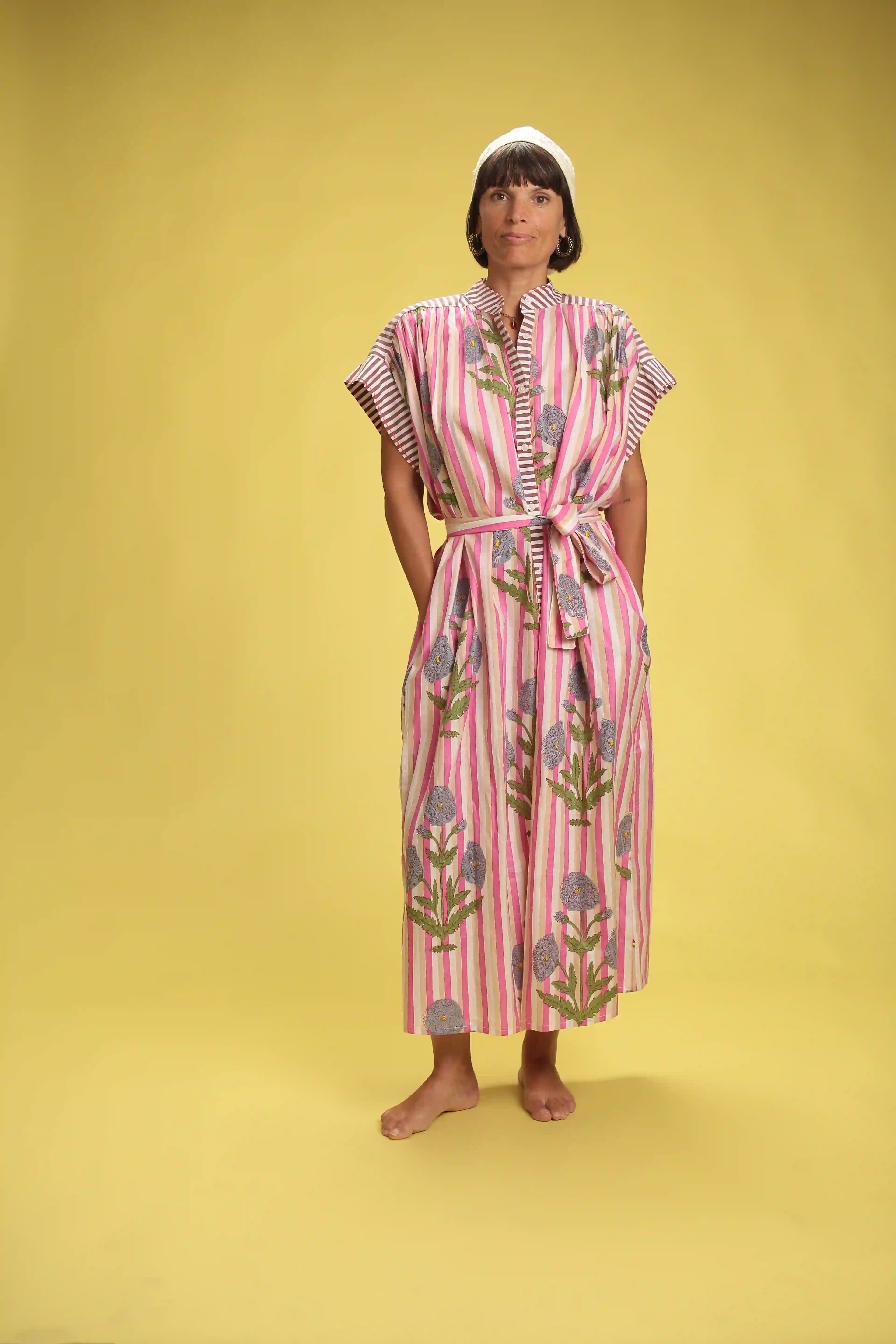 Robe chemise Bloom rayée rose
