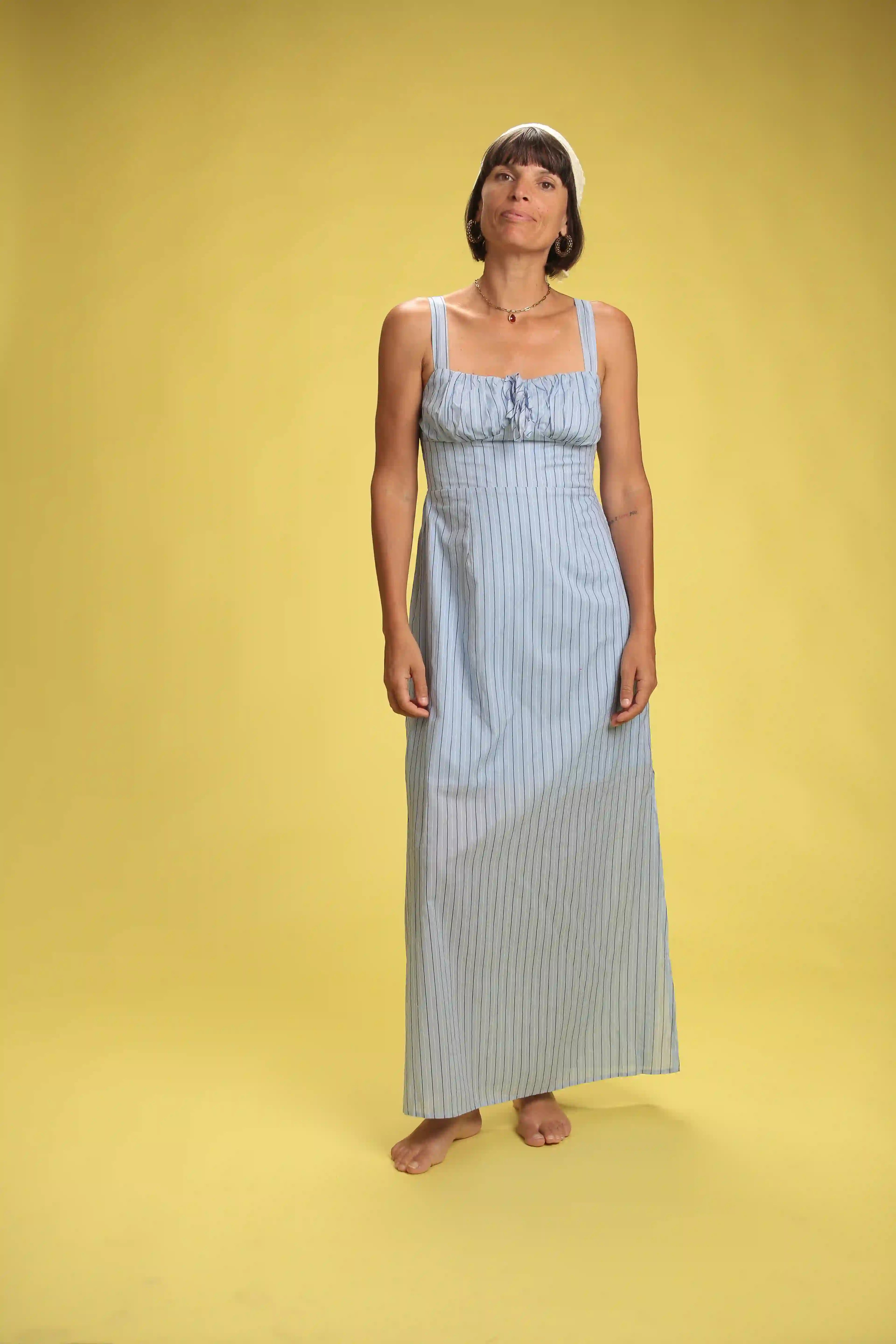 robe Capri Rayée bleu/marine