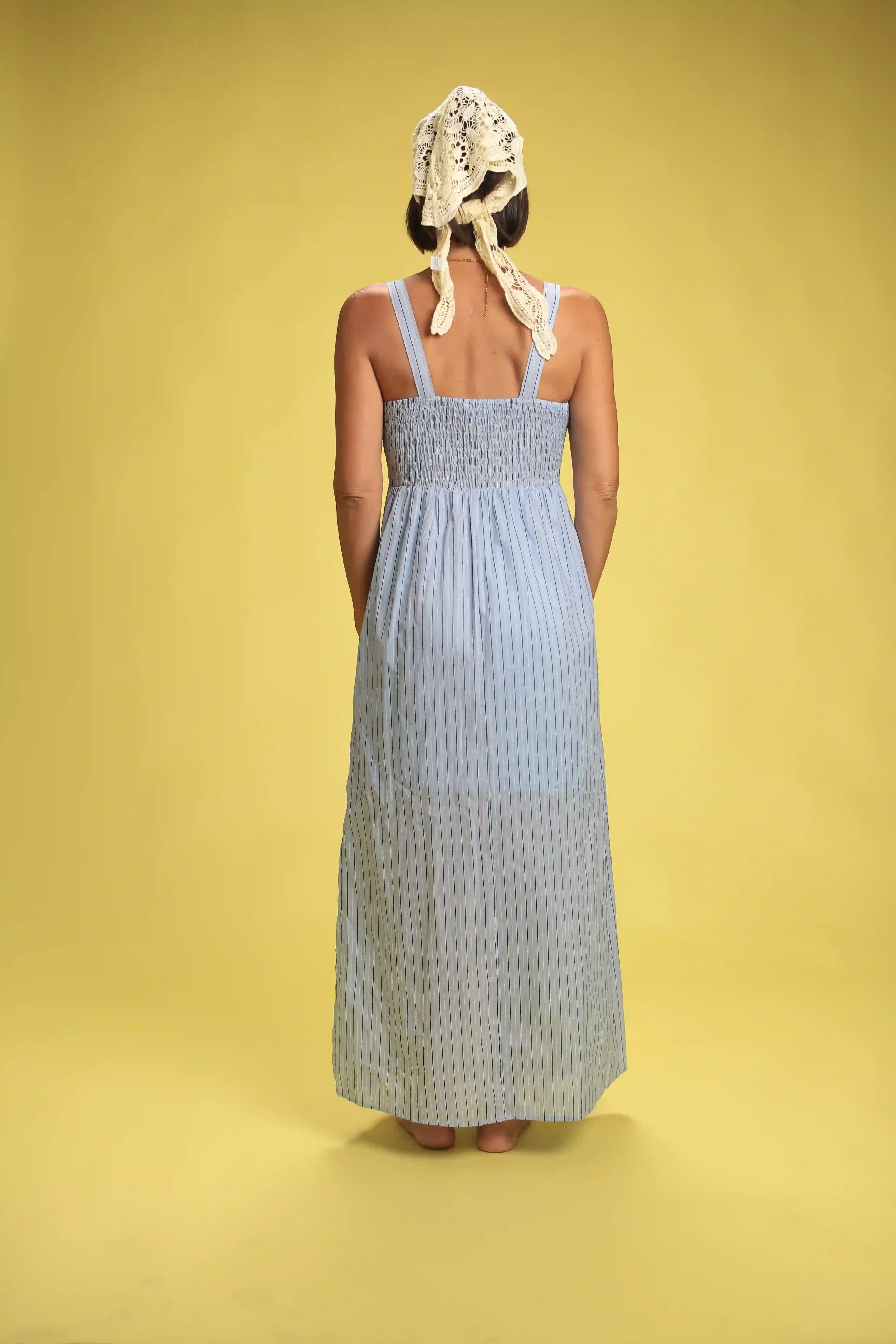 robe Capri Rayée bleu/marine