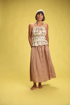 Jupe Rosa Taupe en lin