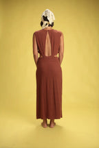 Robe Monica choco lin viscose