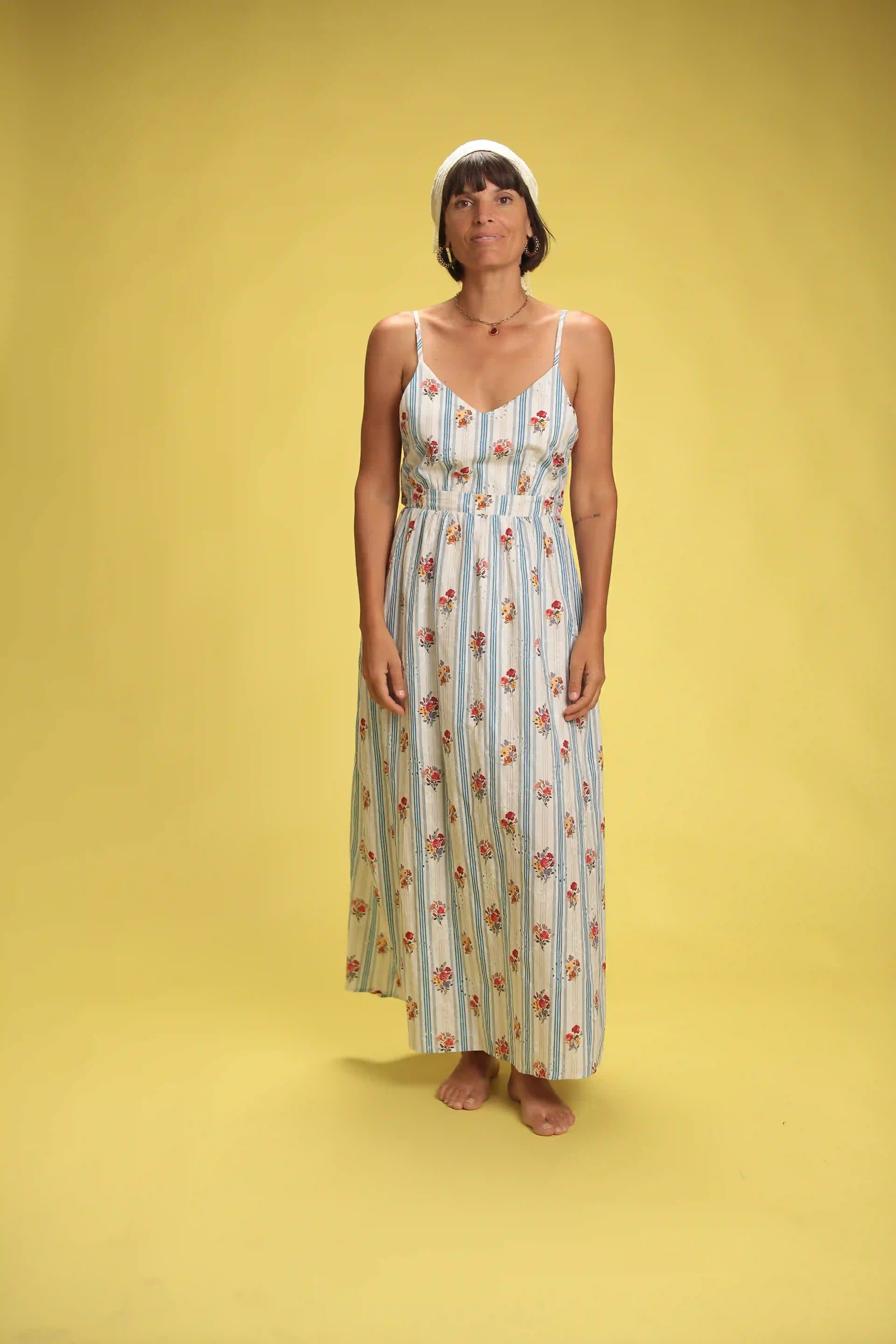 Robe Rosalie rayée bleu