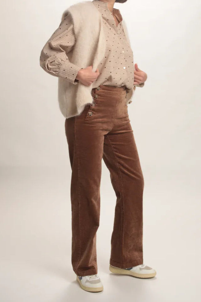 Gilet Aristide à bouton mohair beige