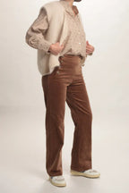 Gilet Aristide à bouton mohair beige