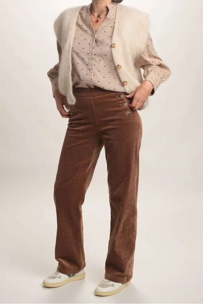 Gilet Aristide à bouton mohair beige