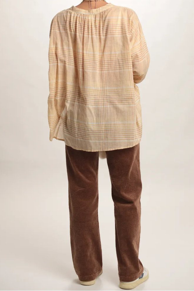 Chemise Caroline carreaux Beige