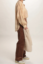 Chemise Caroline carreaux Beige