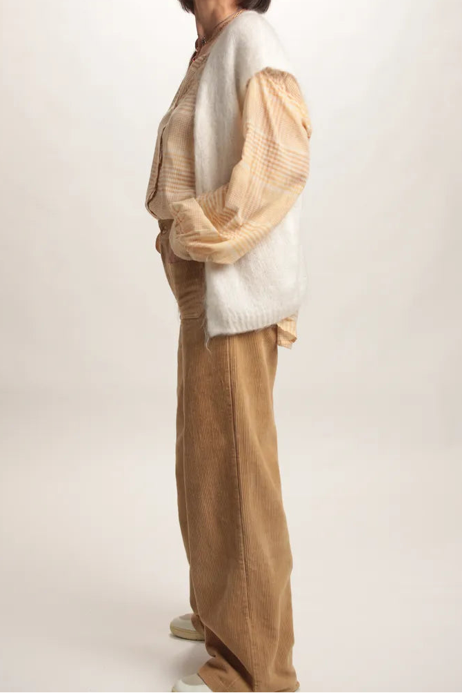 Gilet Heïdi mohair blanc cassé