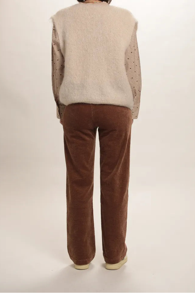 Gilet Aristide à bouton mohair beige