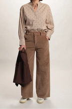 Pantalon Aliénor velours côtelé taupe