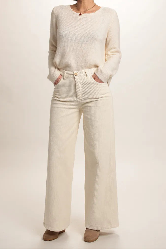 Pull Marion dos en V Crème