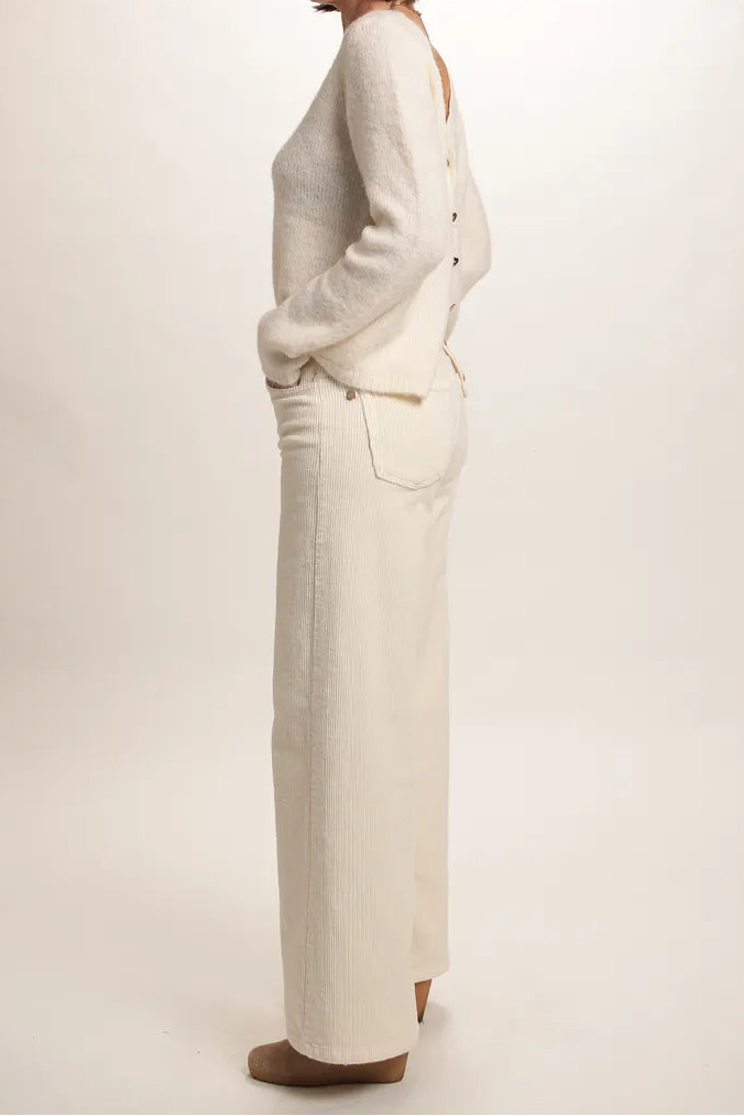 Pull Marion dos en V Crème