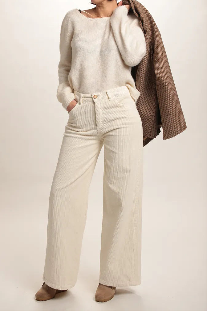 Pull Marion dos en V Crème