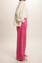 Pantalon Daphnée velours côtelé rose