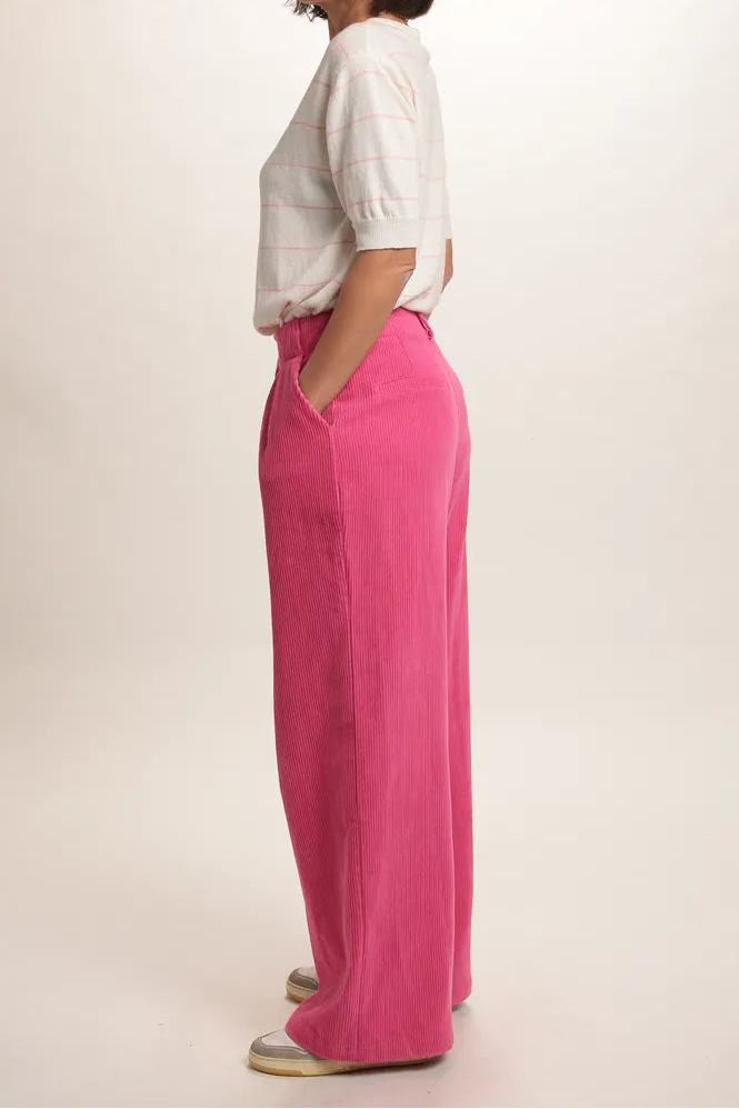 Gilet Marie manche courte rayé Rose