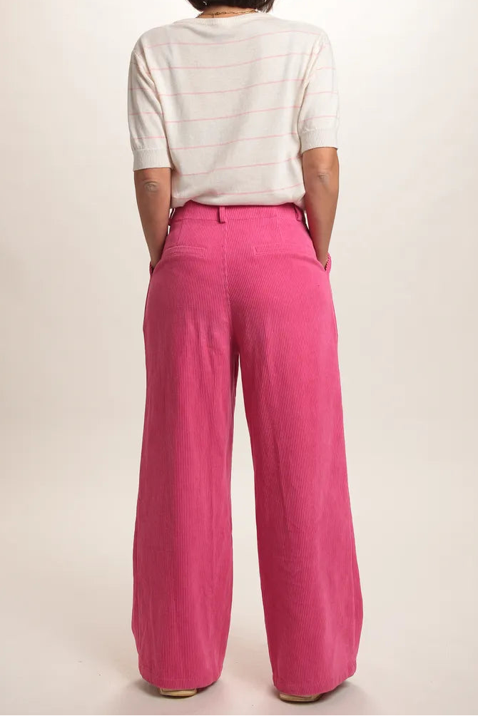 Gilet Marie manche courte rayé Rose