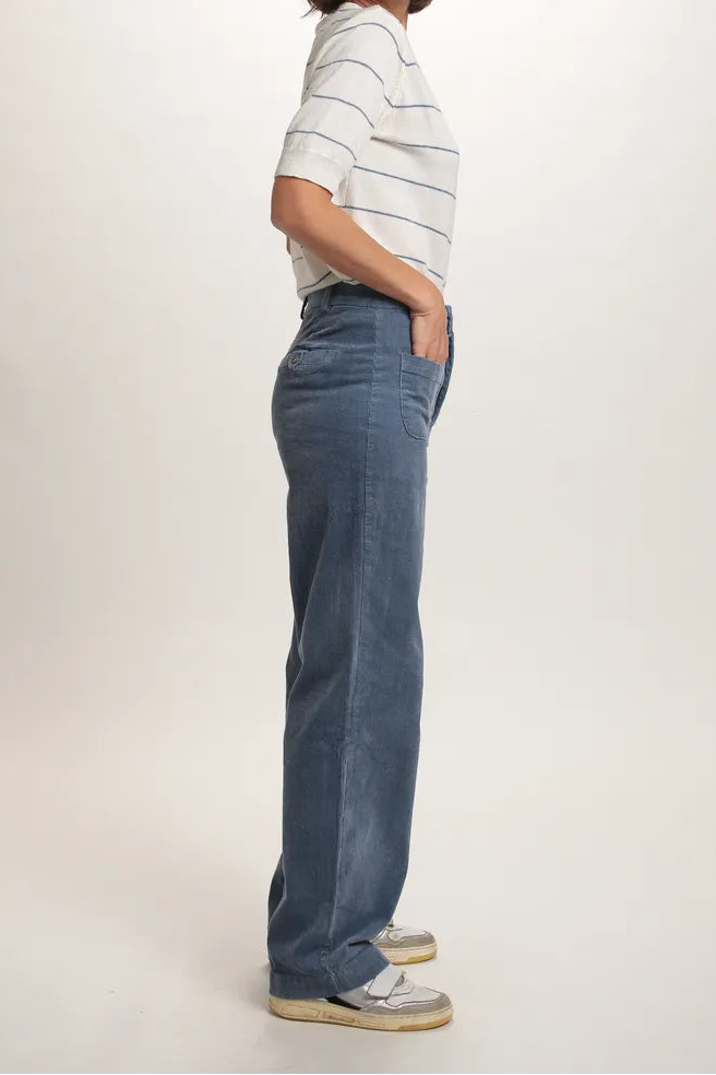 Gilet Marie manche courte rayé Bleu Jeans