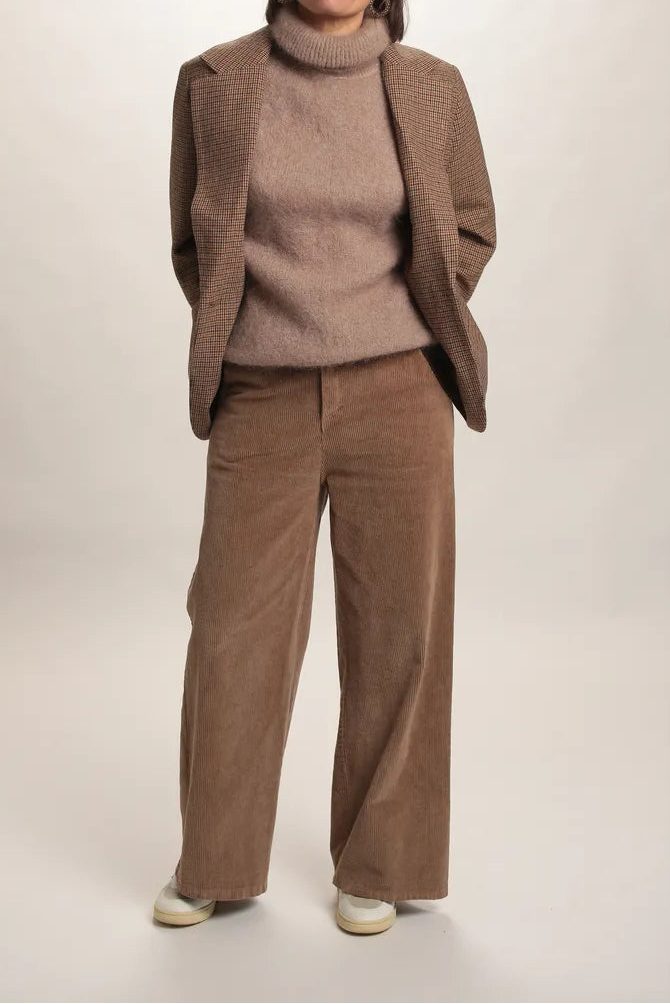 Pull col roulé Aspen Mohair taupe