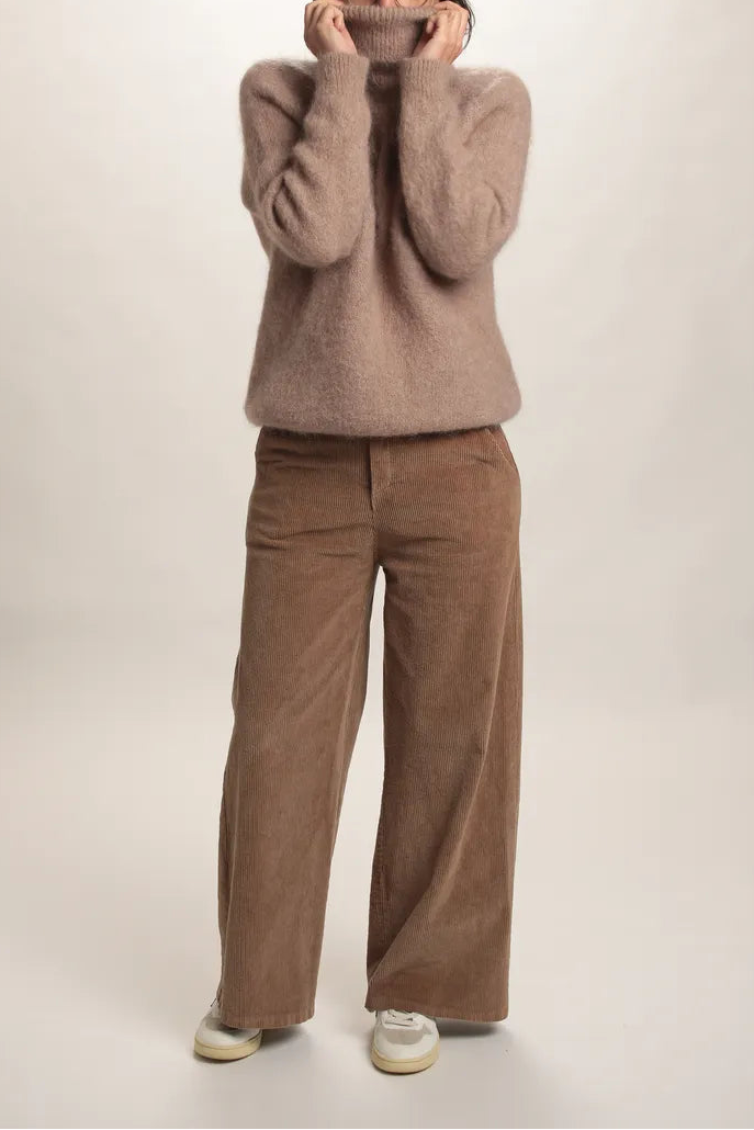 Pull col roulé Aspen Mohair taupe