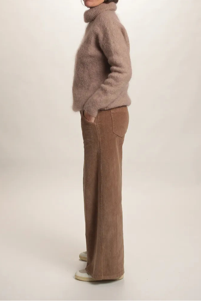 Pull col roulé Aspen Mohair taupe
