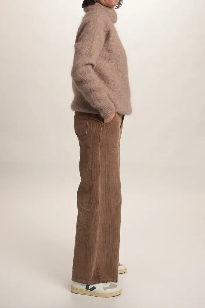Pull col roulé Aspen Mohair taupe