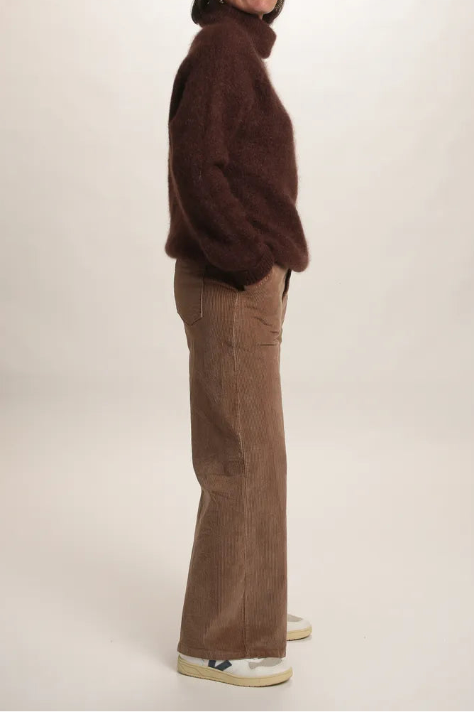 Pull col roulé Aspen Mohair chocolat
