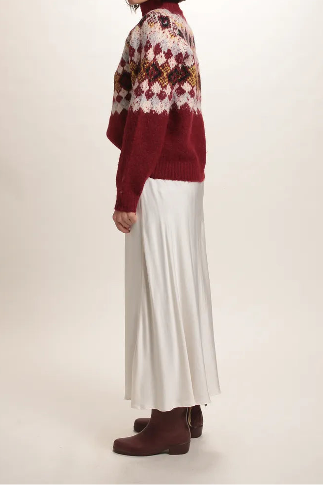 Pull Courchevel Blanc Bordeaux