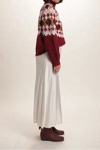 Pull Courchevel Blanc Bordeaux