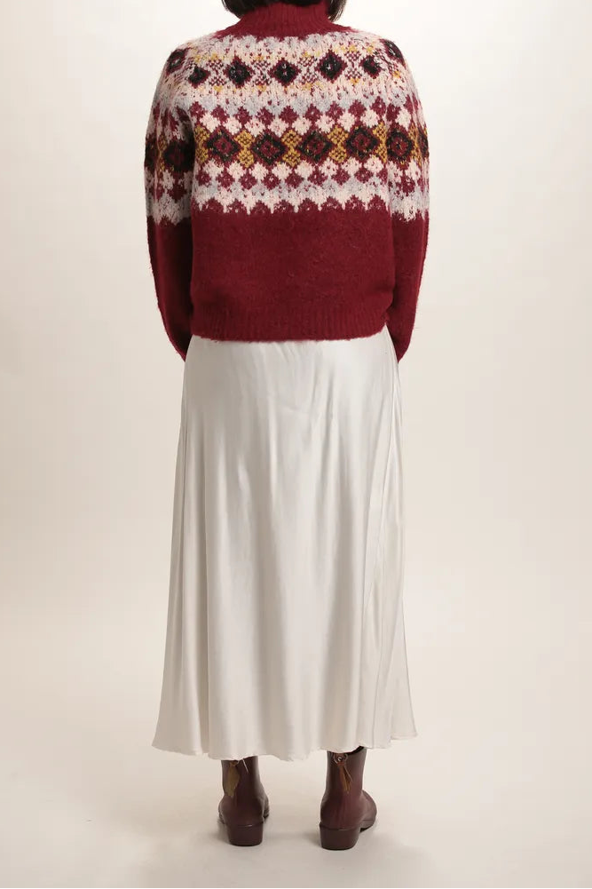 Pull Courchevel Blanc Bordeaux