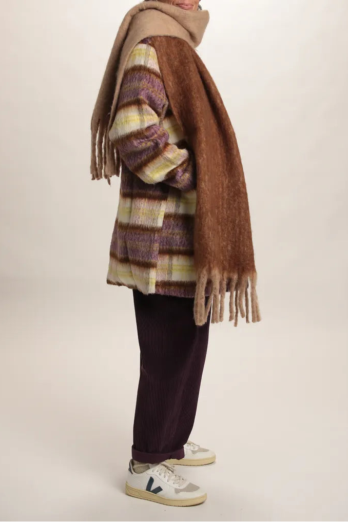 Manteau Vivia à carreaux Mauve