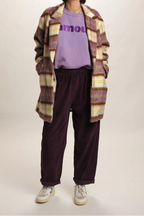 Manteau Vivia à carreaux Mauve