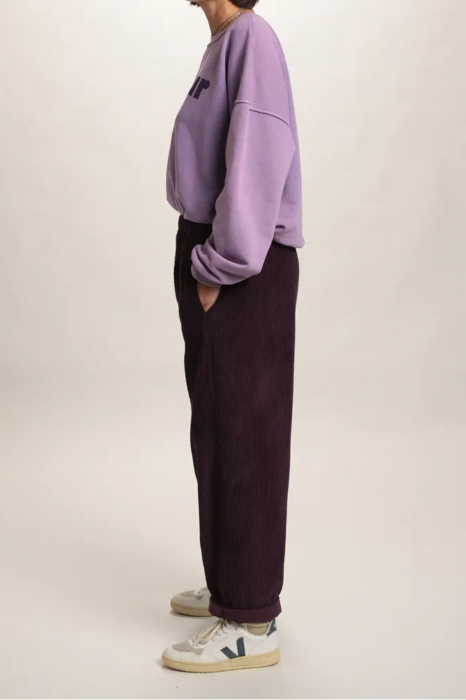 pantalon Arty velours Prune