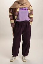 pantalon Arty velours Prune