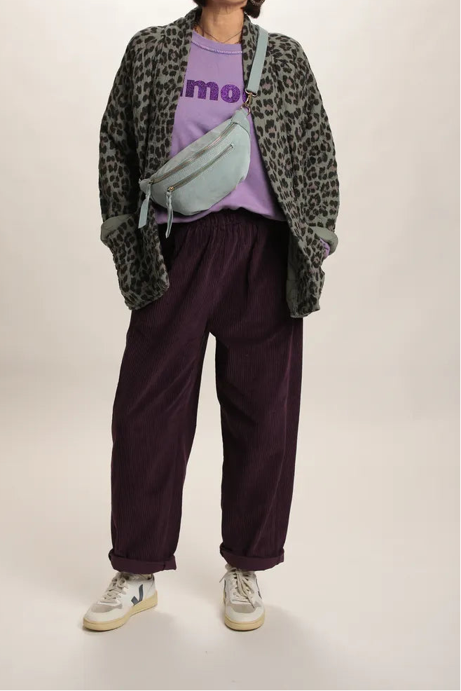 Veste Yoko Kimono Leopard Kaki