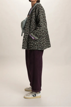 Veste Yoko Kimono Leopard Kaki