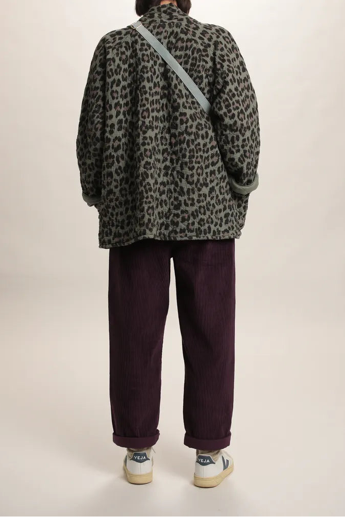 Veste Yoko Kimono Leopard Kaki