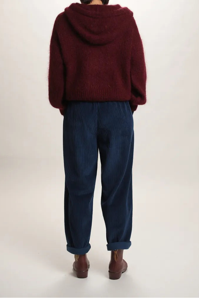 Gilet à Capuche Sweet mohair bordeaux