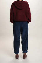 Gilet à Capuche Sweet mohair bordeaux