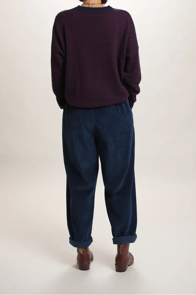 Pull Sacha cachemire bordeaux/bleu marine