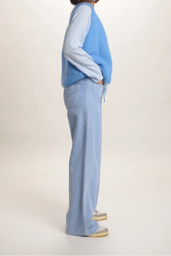 Gilet Chantal mohair bleu jeans