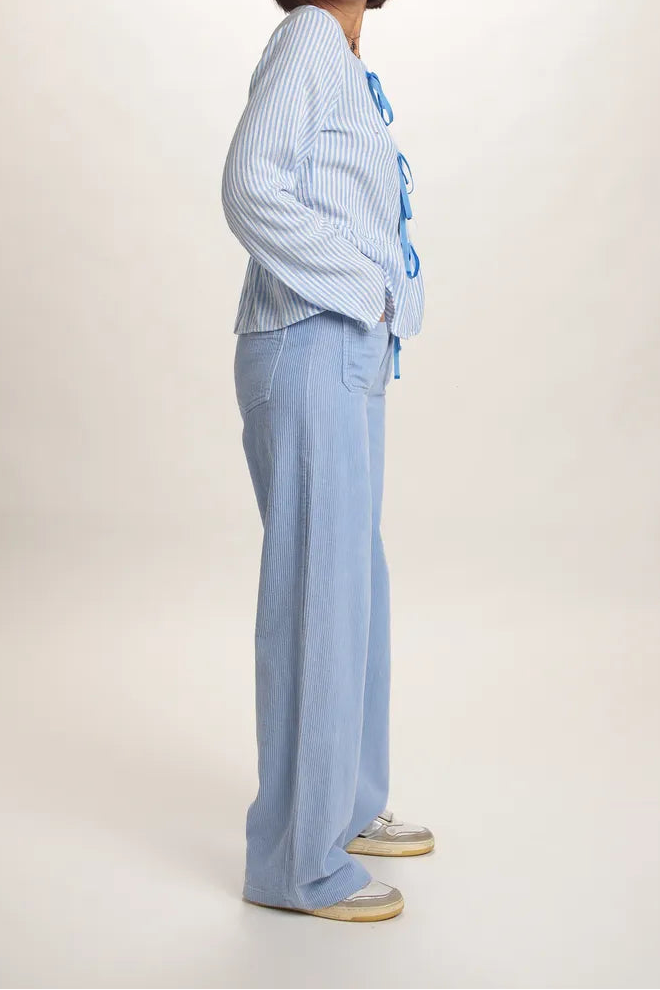 Chemisier Constance rayé bleu ciel