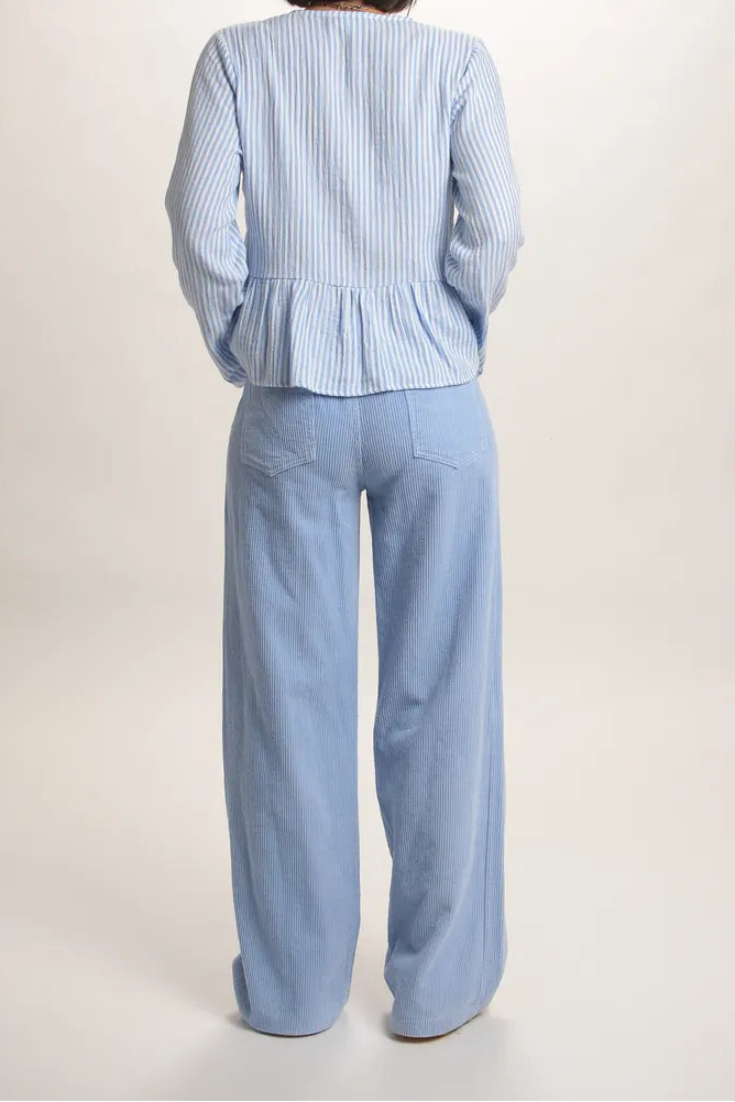 Chemisier Constance rayé bleu ciel