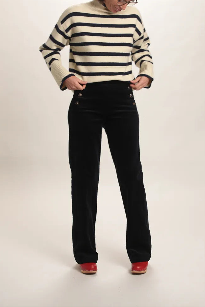 Pull Monroe rayé beige/bleu marine