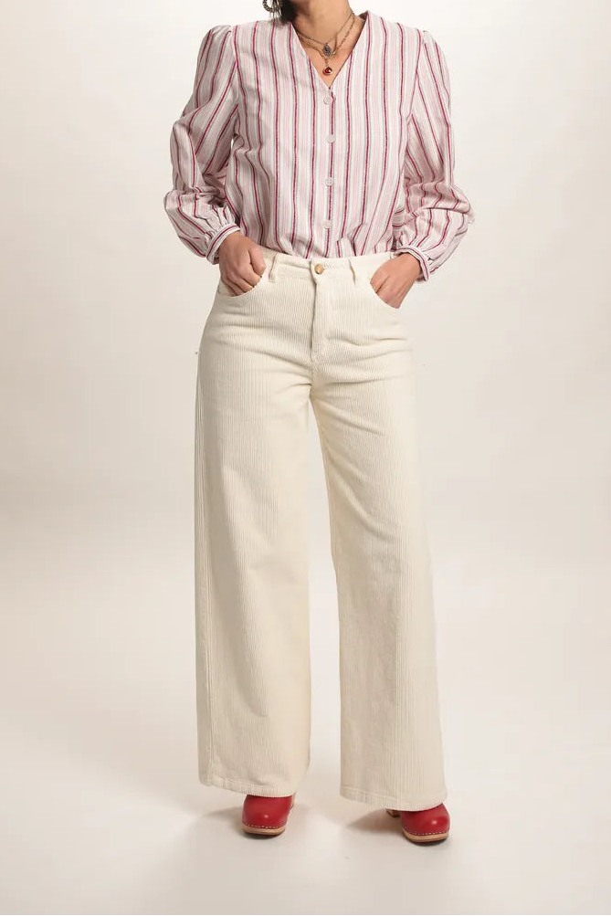 Chemise Toniño rayée blanc/rouge