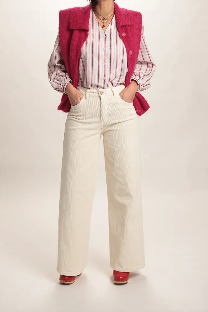 Chemise Toniño rayée blanc/rouge