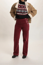 Pantalon Corvette velours côtelé Bordeaux