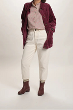 Veste Gina velours côtelé prune