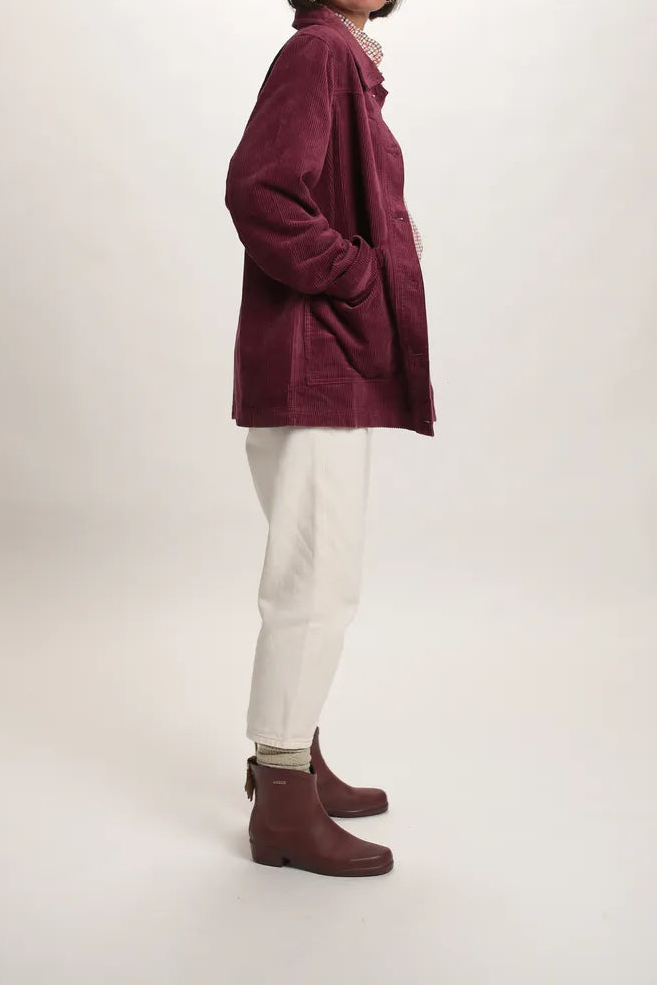 Veste Gina velours côtelé prune