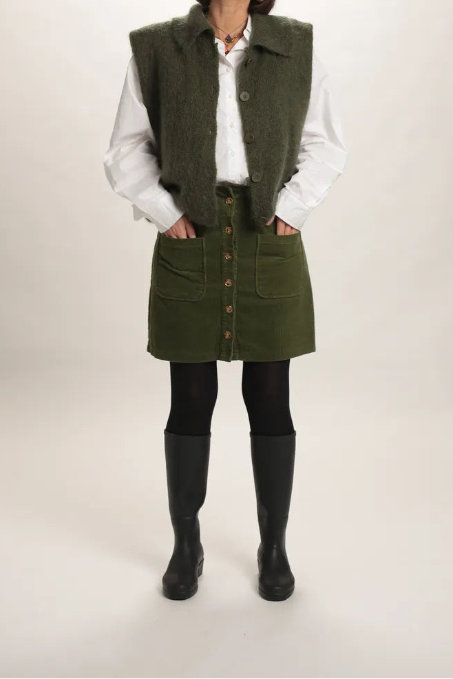 Jupe Jerry velours cotelé Kaki