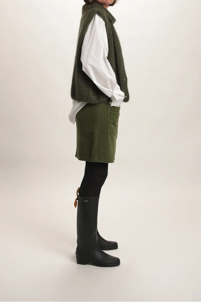 Jupe Jerry velours cotelé Kaki